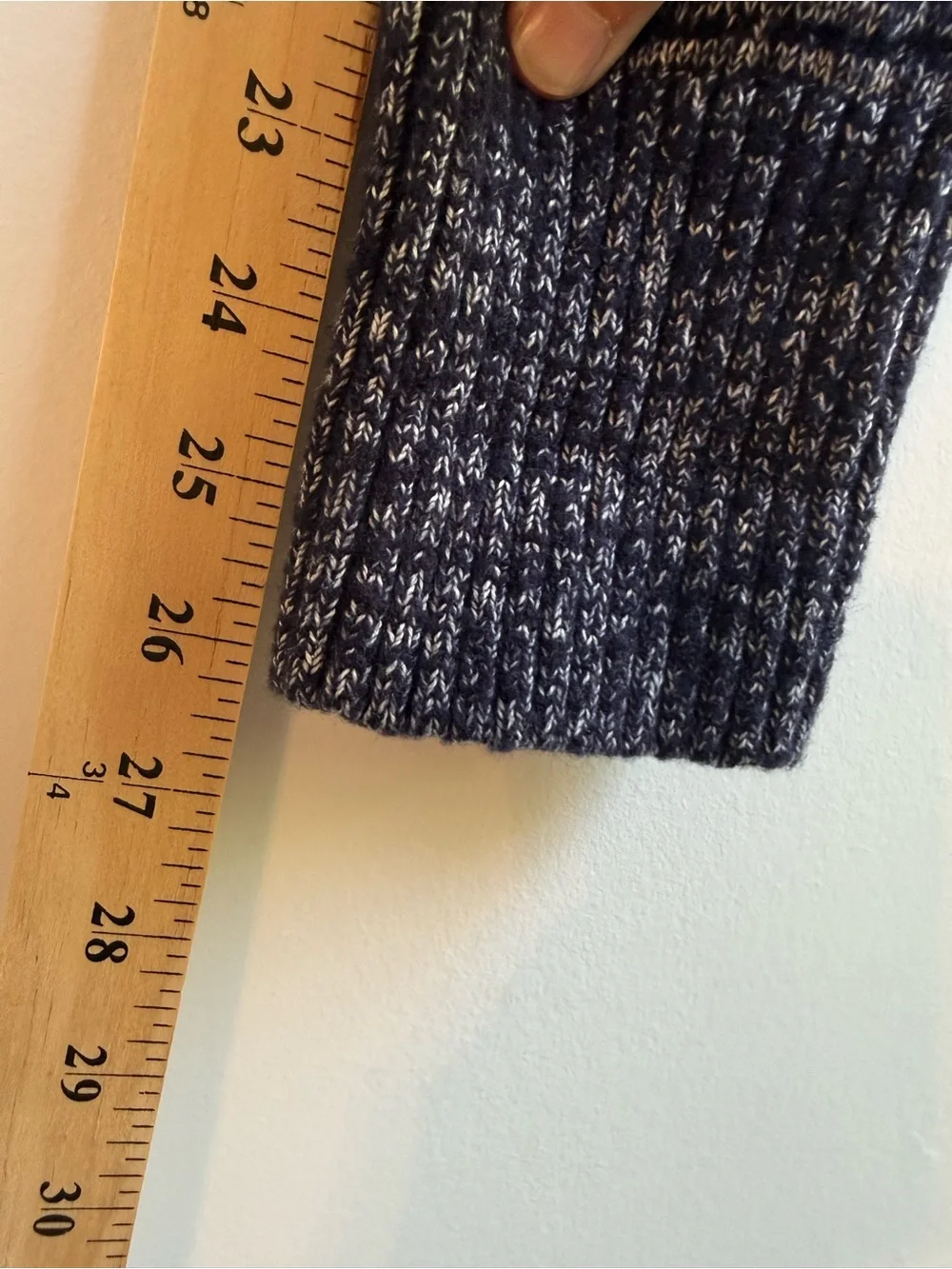 J. Crew Men's Navy Blue and Gray Marled Turtleneck Sweater